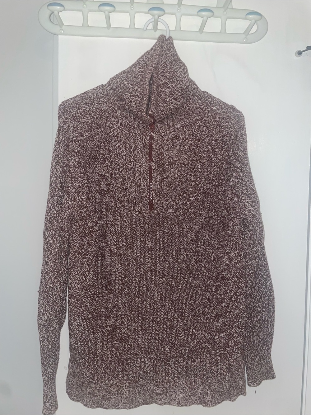 Women's Half-Zip Marled Knit Sweater - Brown